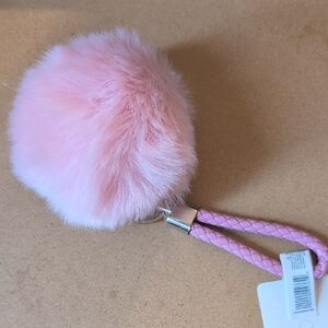 Chic Pink Pom Pom Keychain
